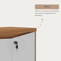 Balcão Para Escritório 2 Portas Com Chave Pequeno Freijó/branco - 7