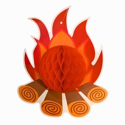 Enfeite Junino Fogueira Dupla Face - 28 Cm