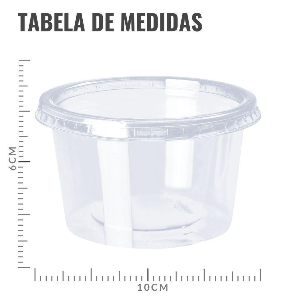 Kit Pote Tampa Plástico Transparente Pp 250ml - 25 Un - 5