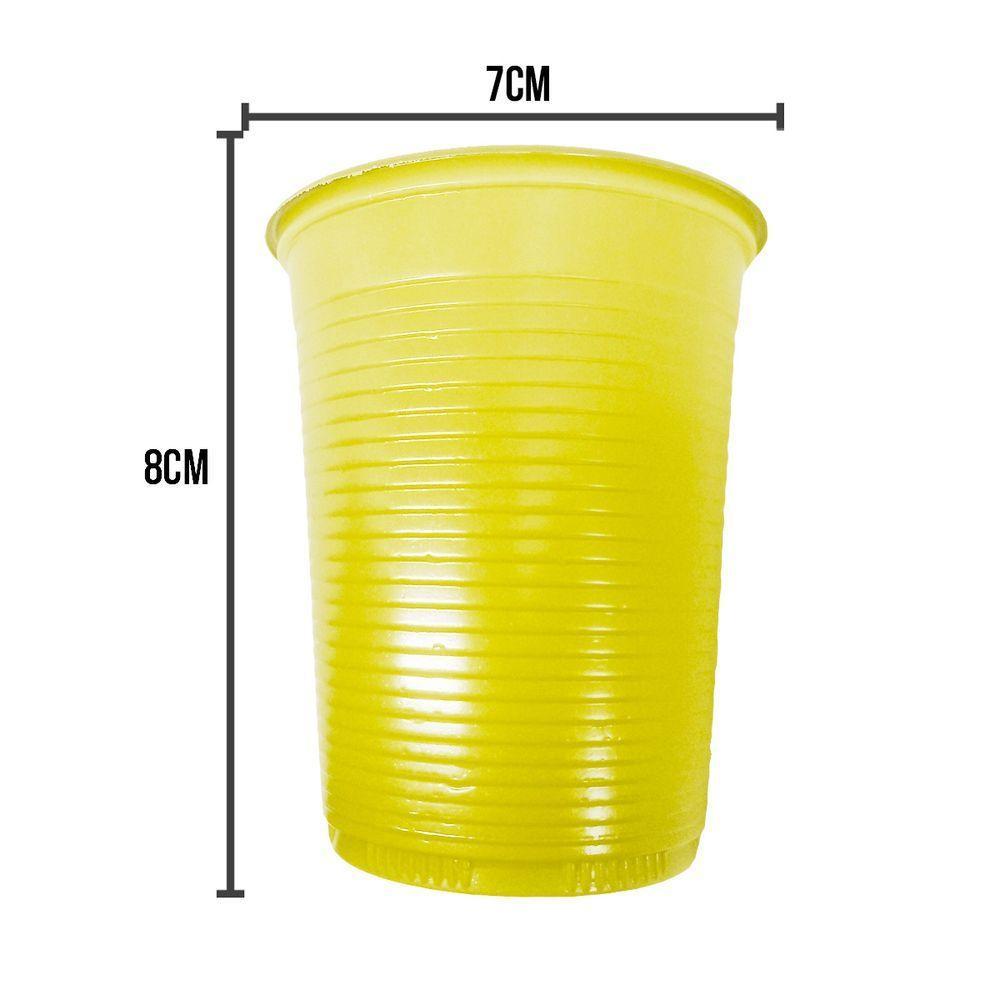 Copo Descartável Amarelo De Festa - 200ml - 50 Unidades - 3