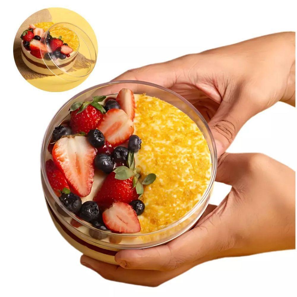 Embalagem Para Bolo De Pote Redonda Transparente 375 Ml - 3