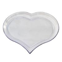 Bandeja De Acrílico Coração Transparente 23cm X 20cm X 1,5cm - 6