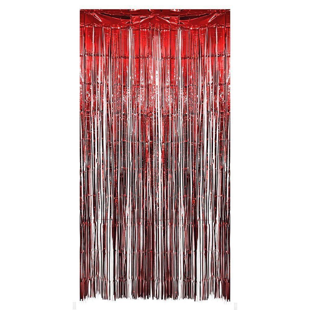 Cortina Fitas Metalizadas Vermelha - 1x2 Metros - 3