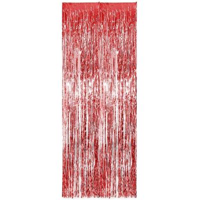 Cortina Fitas Metalizadas Vermelha - 1x2 Metros
