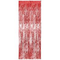Cortina Fitas Metalizadas Vermelha - 1x2 Metros - 1