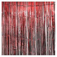 Cortina Fitas Metalizadas Vermelha - 1x2 Metros - 4