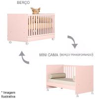 Berço Infantil Mini Cama Mdp Com Rodízios Doce Mel Rosa - 3