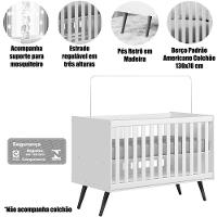 Berço Infantil Mini Cama Mdp/mdf Magia Freijó/branco Acetinado - 5