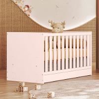 Berço Infantil Mini Cama Mdp Doce Mel Rosa - 6