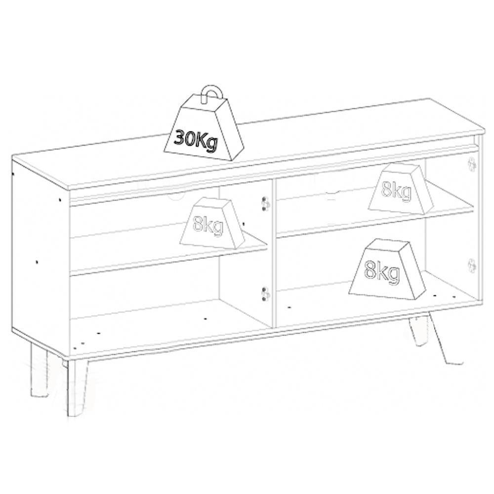 Balcao Buffet 4 Portas 150 Cm Quartzo Off White Nature Henn - 2