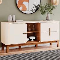 Balcao Buffet 2 Portas 2 Gavetas 165 Cm Rael Off White Nature Henn - 2