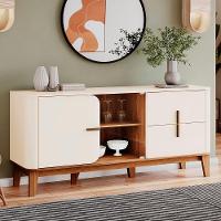 Balcao Buffet 2 Portas 2 Gavetas 165 Cm Rael Off White Nature Henn - 7