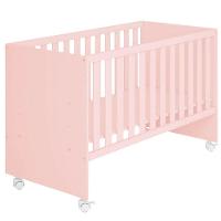 Berço Infantil Reto Com Rodizíos Mdp Doce Mel Rosa - 5