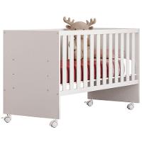 Berço Infantil Reto Com Rodizíos Mdp Doce Mel Branco - 1