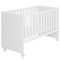 Berço Infantil Reto Com Rodizíos Mdp Doce Mel Branco