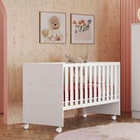 Berço Infantil Reto Com Rodizíos Mdp Doce Mel Branco - 5