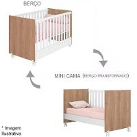 Berço Infantil Mini Cama Mdp Com Rodízios Doce Mel Carvalho/branco - 6