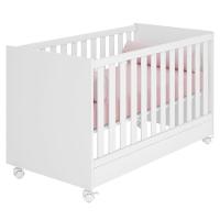 Berço Infantil Mini Cama Mdp Com Rodízios Doce Mel Branco - 1
