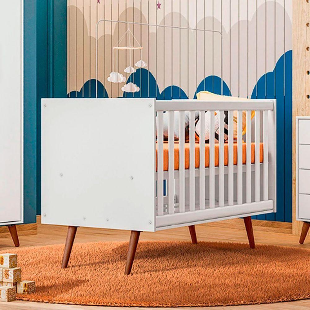 Berço Infantil Mini Cama Mdp/mdf Magia Branco Acetinado - 2