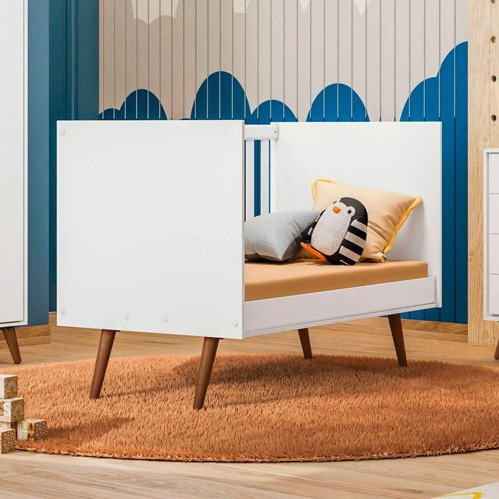 Berço Infantil Mini Cama Mdp/mdf Magia Branco Acetinado - 3