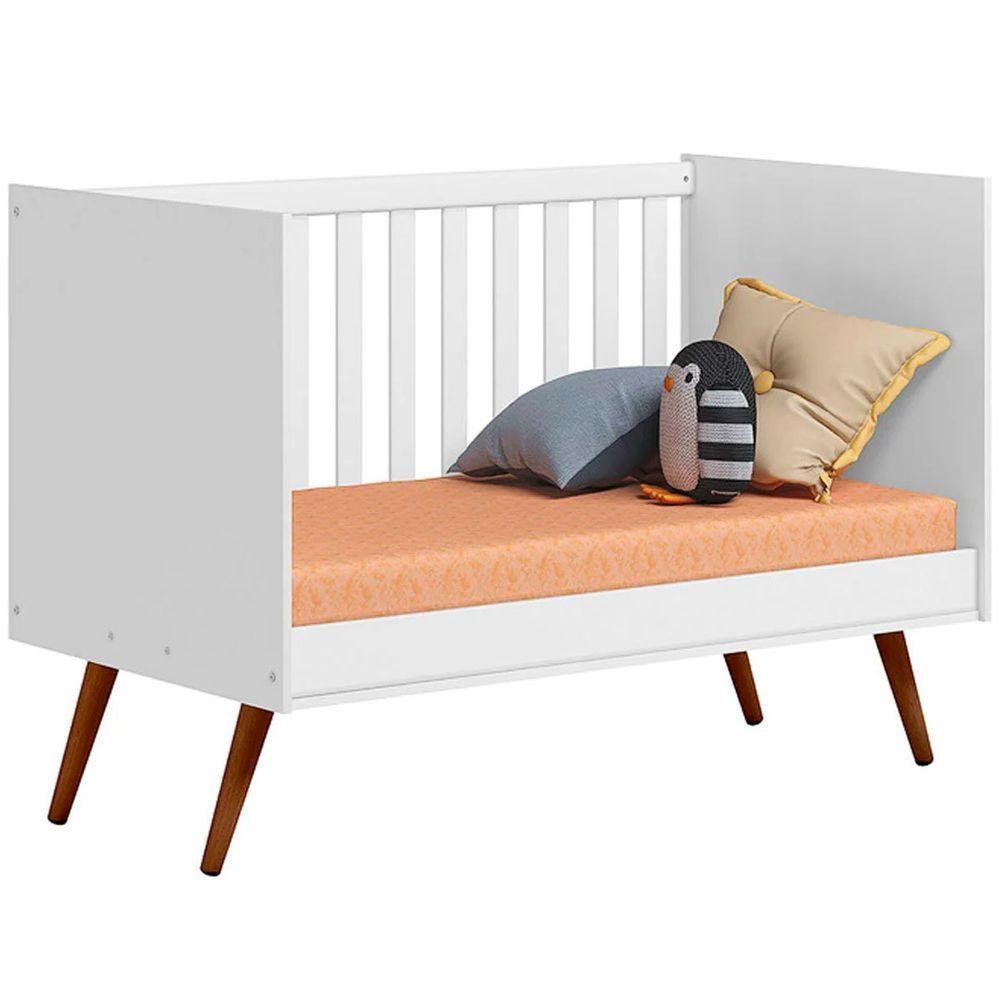 Berço Infantil Mini Cama Mdp/mdf Magia Branco Acetinado - 4
