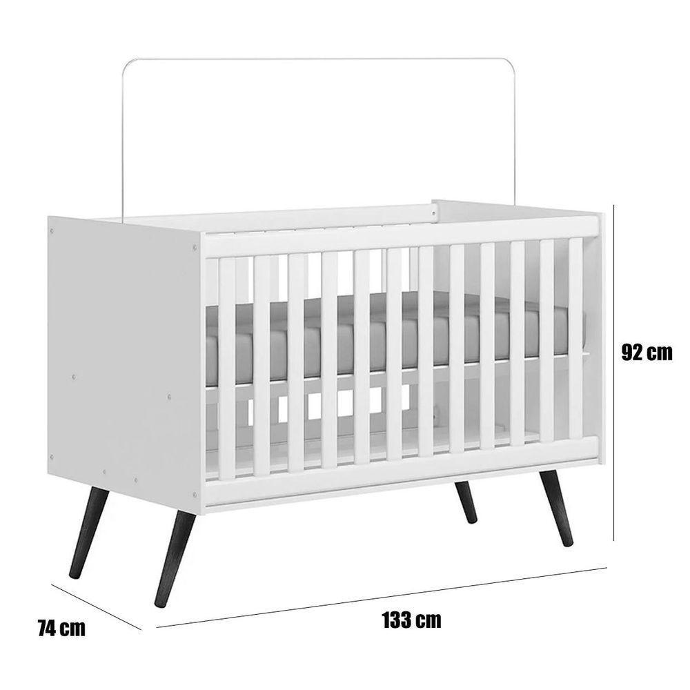 Berço Infantil Mini Cama Mdp/mdf Magia Branco Acetinado - 5