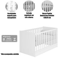 Berço Infantil Mini Cama Mdp Doce Mel Branco