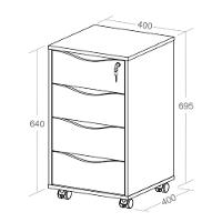 Gaveteiro 4 Gavetas Com Chave E Rodízios Pit Preto - 2