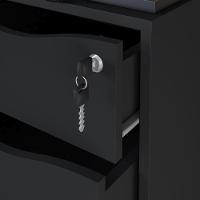 Gaveteiro 4 Gavetas Com Chave E Rodízios Pit Preto - 5