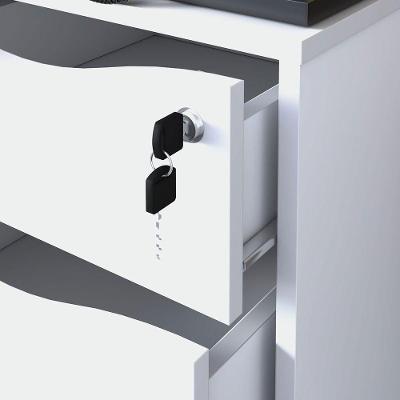 Gaveteiro 4 Gavetas Com Chave E Rodízios Pit Branco