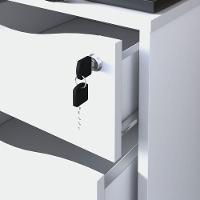 Gaveteiro 4 Gavetas Com Chave E Rodízios Pit Branco - 1