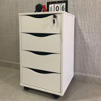 Gaveteiro 4 Gavetas Com Chave E Rodízios Pit Branco - 3