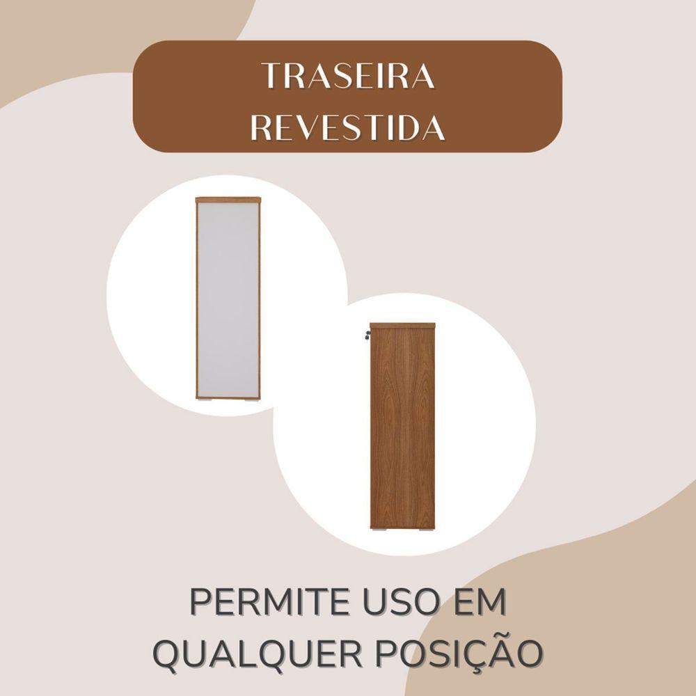 Armário Para Escritório Com 4 Gavetas E Chave Arquivo Freijó/branco - 5