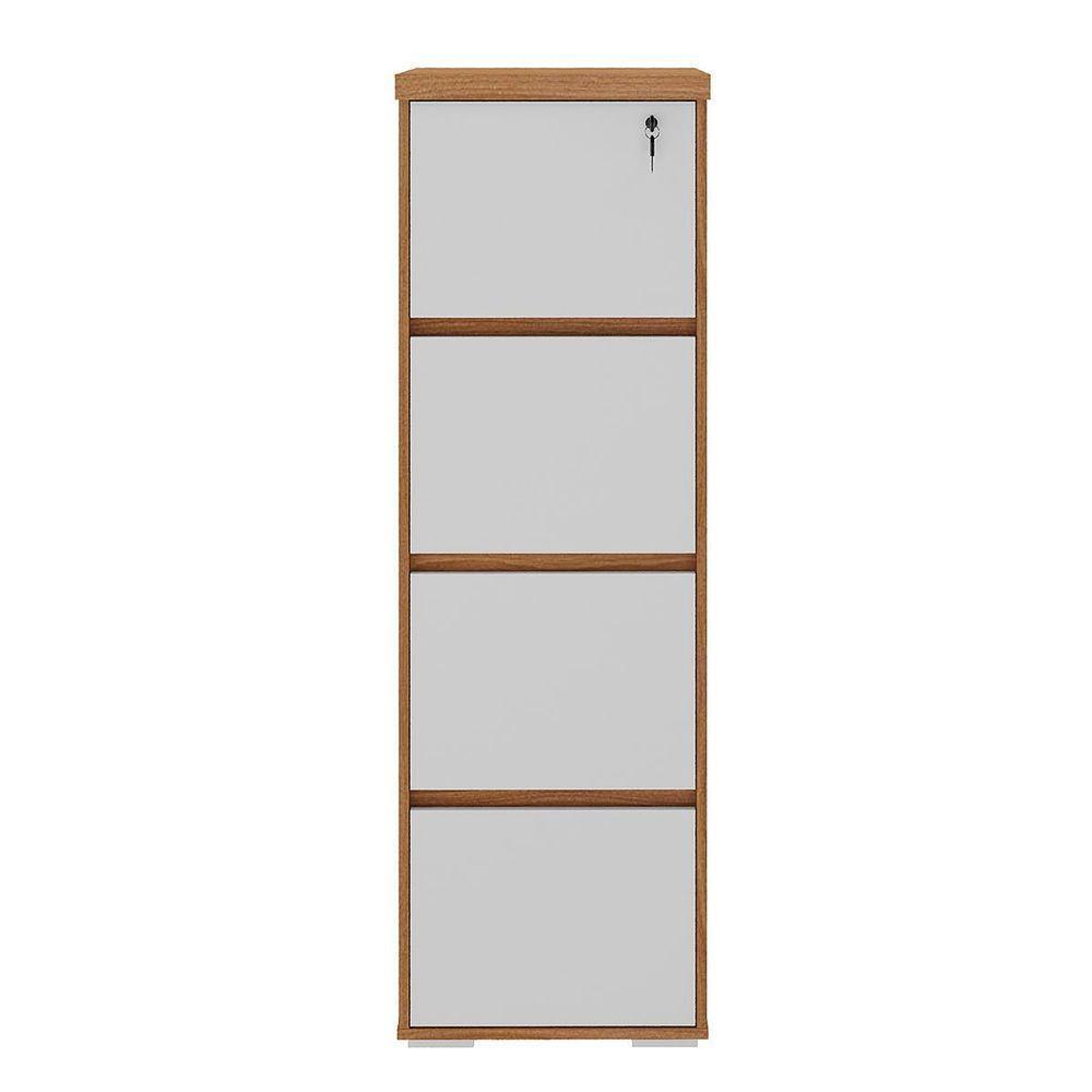 Armário Para Escritório Com 4 Gavetas E Chave Arquivo Freijó/branco - 8