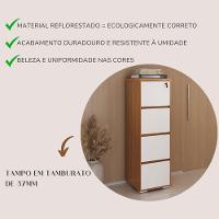 Armário Para Escritório Com 4 Gavetas E Chave Arquivo Freijó/branco - 6