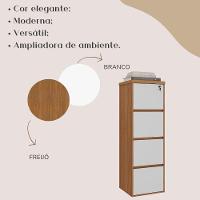 Armário Para Escritório Com 4 Gavetas E Chave Arquivo Freijó/branco - 7