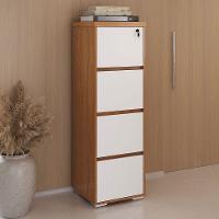 Armário Para Escritório Com 4 Gavetas E Chave Arquivo Freijó/branco - 10