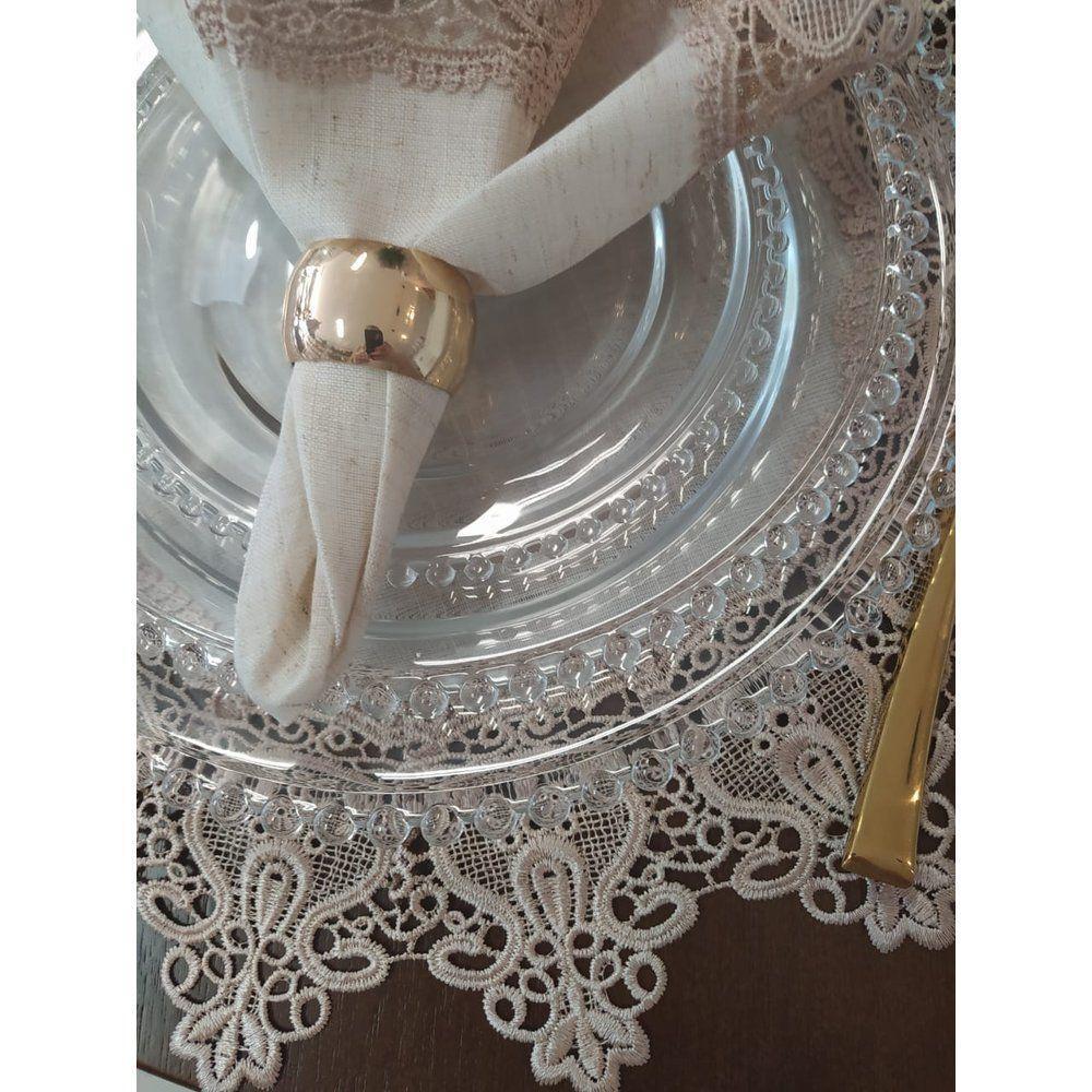 Combo Kit 12 Pratos Jantar Bolinha Pearl Wolff Transparente - 2