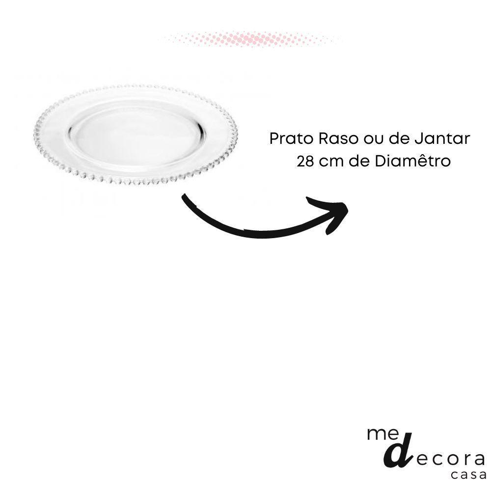 Combo Kit 12 Pratos Jantar Bolinha Pearl Wolff Transparente - 8