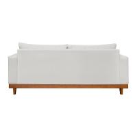 Kit 2 Poltronas Living + Sofá 2 Lugares Base Madeira Linho Bege - 7