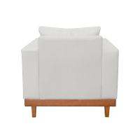 Kit 2 Poltronas Living + Sofá 2 Lugares Base Madeira Linho Bege - 9