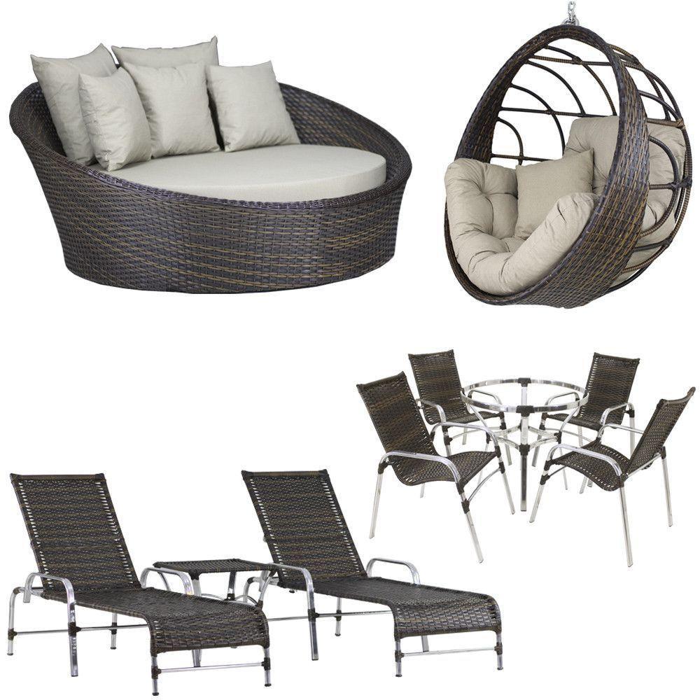 4 Cadeiras E Mesa, 2 Espreguiçadeiras, 1 Balanço E Chaise Pedra Ferro - 1
