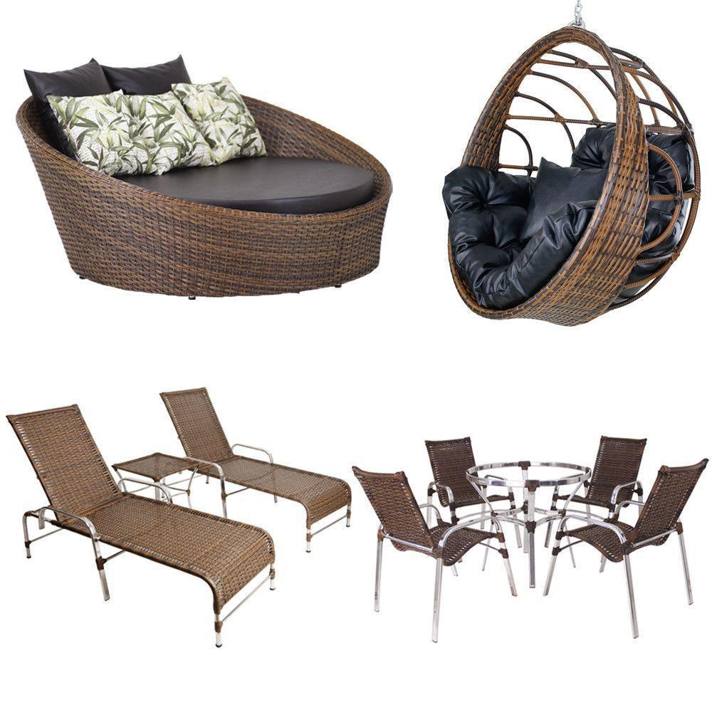 4 Cadeiras E Mesa, 2 Espreguiçadeiras, 1 Balanço E Chaise Argila - 7