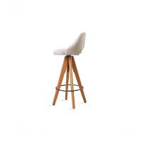 Banqueta Nicole Giratória De Madeira Cor:linho Bege 103 - 7