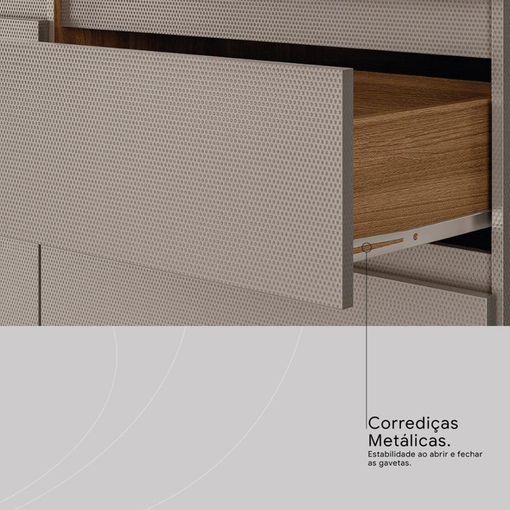 Armário De Cozinha Compacta 5 Portas 1 Gaveta Naves - Amêndola Touch-nude Prime Tx - 5