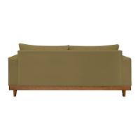 Kit Poltrona + Sofá 3 Lugares Reforçado Base Madeira Suede Capuccino - 7