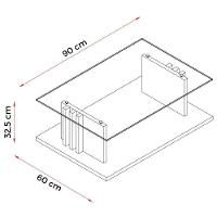 Mesa De Centro Para Sala Frizz Tampo Vidro Cinamomo Off White Madetec - 2