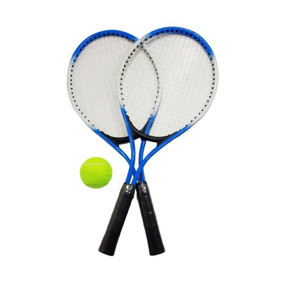Kit 2 Raquetes De Tênis 1 Bola E 1 Bolsa Raquete Esportiva Lazer Treino Preto - 1