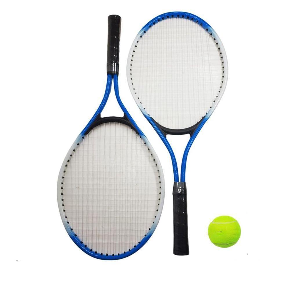 Kit 2 Raquetes De Tênis 1 Bola E 1 Bolsa Raquete Esportiva Lazer Treino Preto - 5