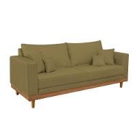 Kit 2 Poltrona + Sofá 3 Lugares Reforçado Base Madeira Suede Capuccino - 2